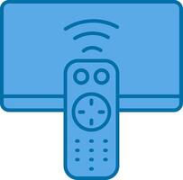 Remote Blue Line Filled Icon vector