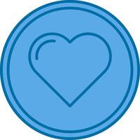 Heart Blue Line Filled Icon vector