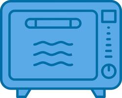 Oven Blue Line Filled Icon vector