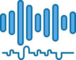 Audio Blue Line Filled Icon vector