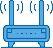 Router Blue Line Filled Icon vector