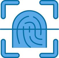 Finger print Blue Line Filled Icon vector