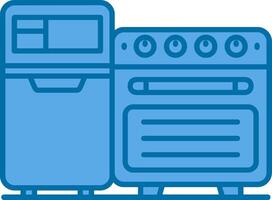 Kitchen Blue Line Filled Icon vector