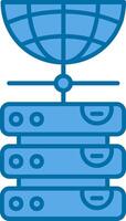 Database Blue Line Filled Icon vector