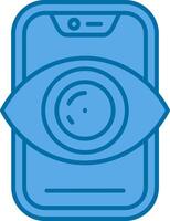 Vision Blue Line Filled Icon vector