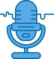 Microphone Blue Line Filled Icon vector