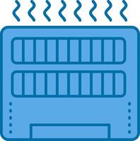 Heater Blue Line Filled Icon vector