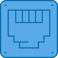 Ethernet Blue Line Filled Icon vector