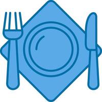 Cutlery Blue Line Filled Icon vector