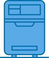 refrigerador azul línea lleno icono vector