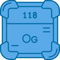 Oganesson Blue Line Filled Icon vector