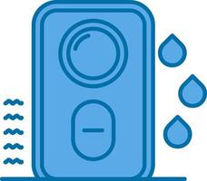 humidificador azul línea lleno icono vector