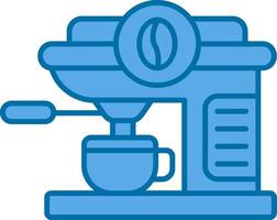 Coffee machine Blue Line Filled Icon vector