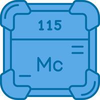 Moscovium Blue Line Filled Icon vector