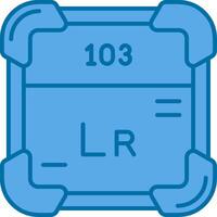 Lawrencium Blue Line Filled Icon vector