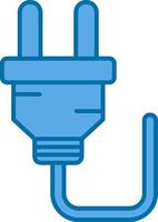 Plug Blue Line Filled Icon vector