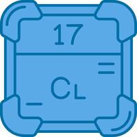 Chlorine Blue Line Filled Icon vector