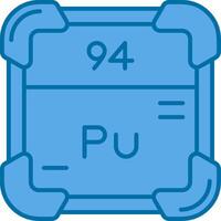 plutonio azul línea lleno icono vector