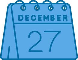 27th of December Blue Line Filled Icon vector