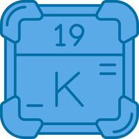 Potassium Blue Line Filled Icon vector