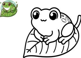 Illustration of Cartoon frog, Coloring book vector