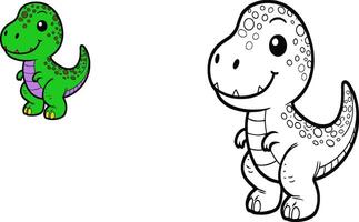 Illustration of educational coloring book vector-dinosaur, t rex, tyrannosaurus vector