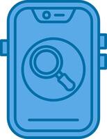 Search Blue Line Filled Icon vector
