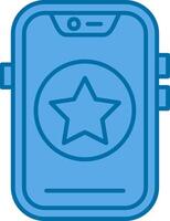 Star Blue Line Filled Icon vector