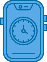 Time Blue Line Filled Icon vector