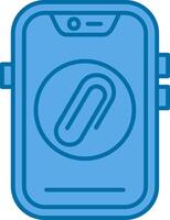 Clip Blue Line Filled Icon vector