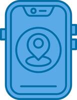 Location Blue Line Filled Icon vector