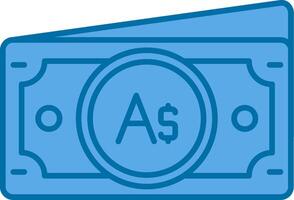 Australian dollar Blue Line Filled Icon vector