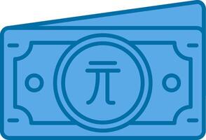 New taiwan dollar Blue Line Filled Icon vector