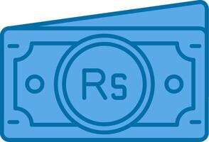 Rupee Blue Line Filled Icon vector