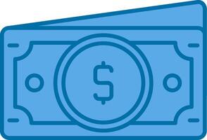 Dollar Blue Line Filled Icon vector