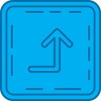 Turn up Blue Line Filled Icon vector