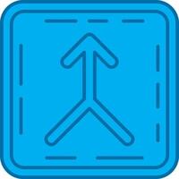 Merge Blue Line Filled Icon vector