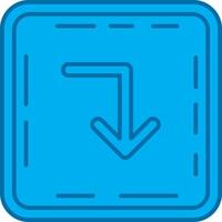 Turn down Blue Line Filled Icon vector