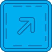 Up right arrow Blue Line Filled Icon vector