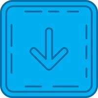 Down arrow Blue Line Filled Icon vector