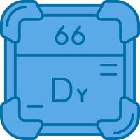 Dysprosium Blue Line Filled Icon vector