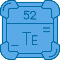 Tellurium Blue Line Filled Icon vector