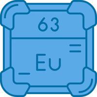 Europium Blue Line Filled Icon vector