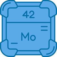 Molybdenum Blue Line Filled Icon vector