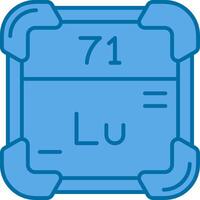 lutecio azul línea lleno icono vector