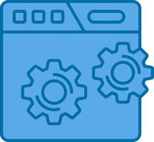 Web setting Blue Line Filled Icon vector
