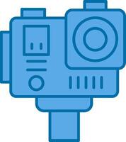 Action camera Blue Line Filled Icon vector