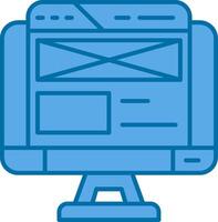 Web design Blue Line Filled Icon vector