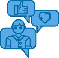 Social engagement Blue Line Filled Icon vector