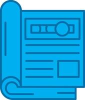 Magazine Blue Line Filled Icon vector